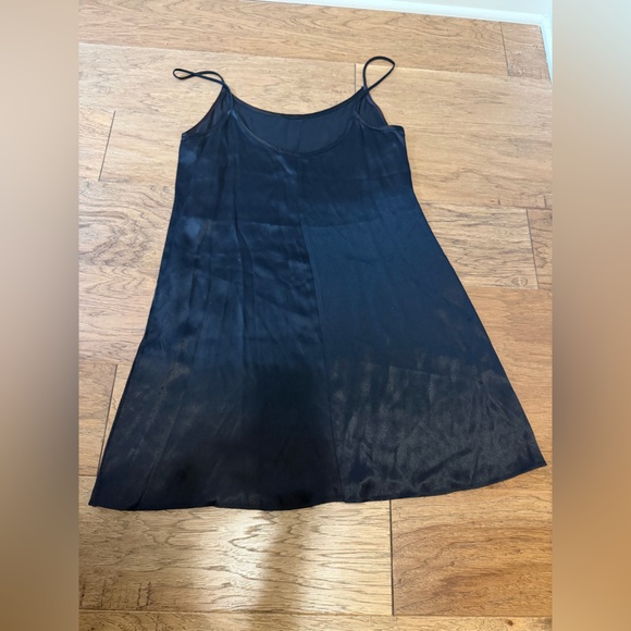 Cynthia Rowley Y2K vintage 90s Black slip Dress size 12 Silk Satin - Picture 3 of 7